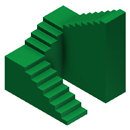 Escalera con dos giros de 90º