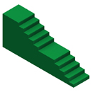 Escalera recta con rellano intermedio